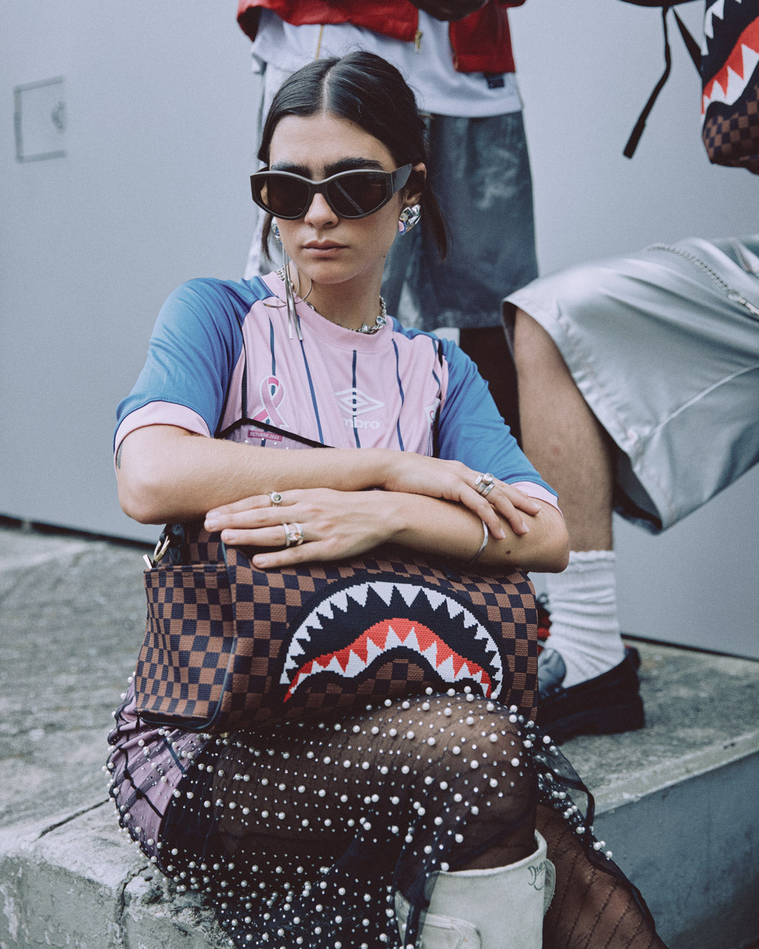 SPRAYGROUND® DUFFLE KNIT SHARKS IN PARIS 2.0 MINI DUFFLE