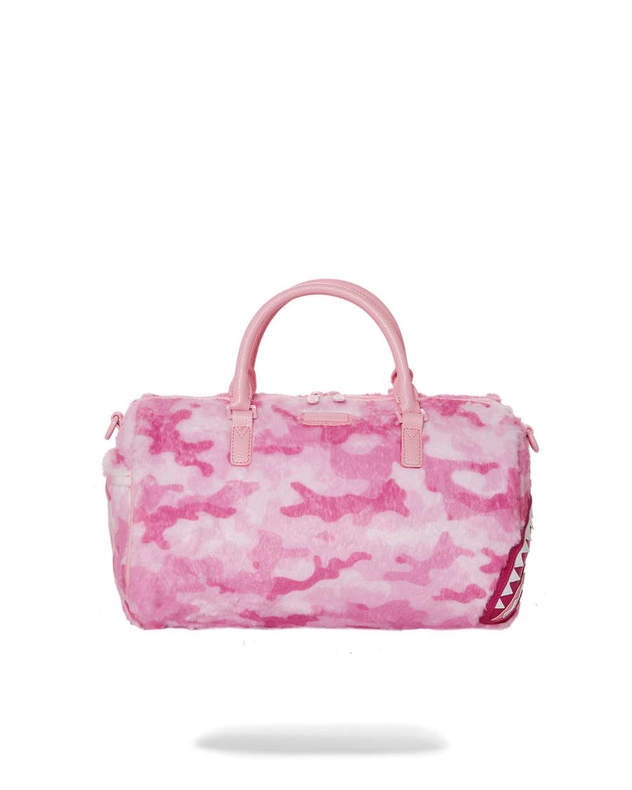 SPRAYGROUND® DUFFLE PINK CAMO FAUX MINI FUR DUFFLE