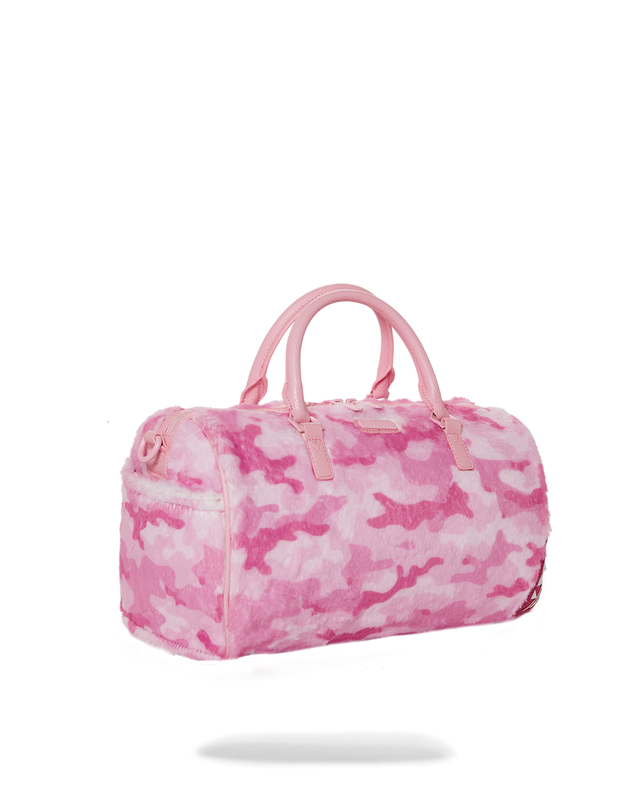 SPRAYGROUND® DUFFLE PINK CAMO FAUX MINI FUR DUFFLE