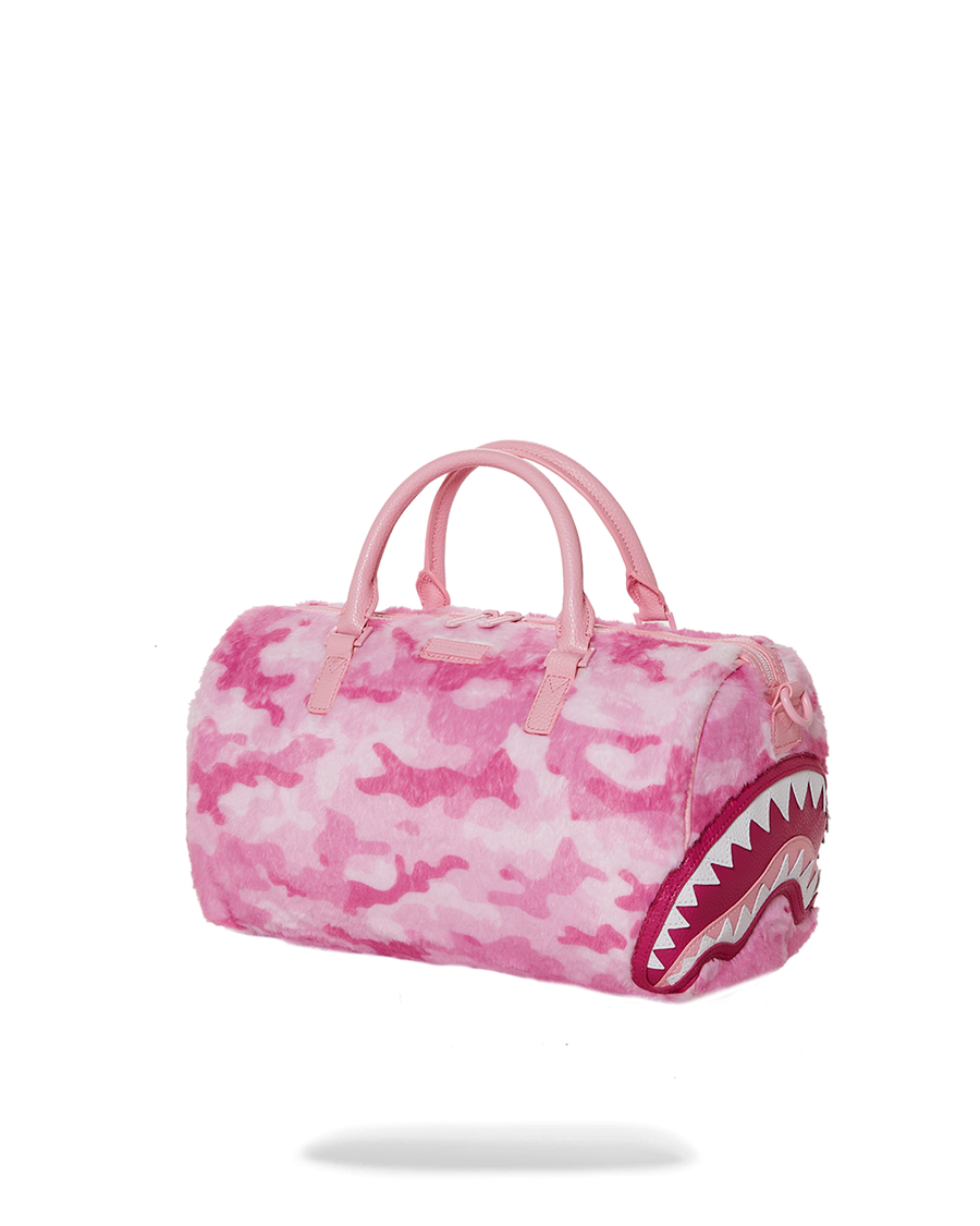 SPRAYGROUND® DUFFLE PINK CAMO FAUX MINI FUR DUFFLE