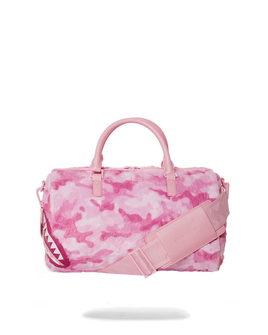 SPRAYGROUND® DUFFLE PINK CAMO FAUX MINI FUR DUFFLE