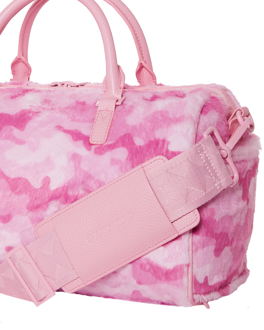 SPRAYGROUND® DUFFLE PINK CAMO FAUX MINI FUR DUFFLE