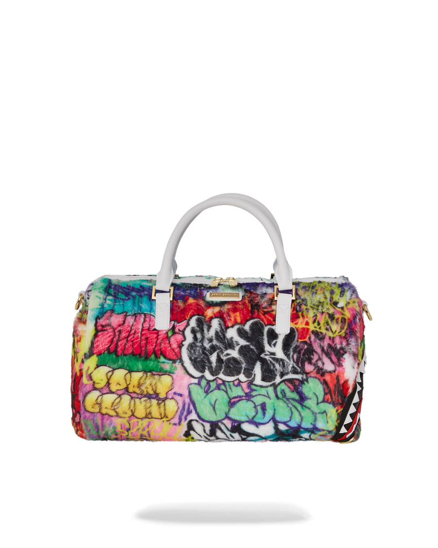 SPRAYGROUND® DUFFLE GRAFFITI FAUX FUR MINI DUFFLE