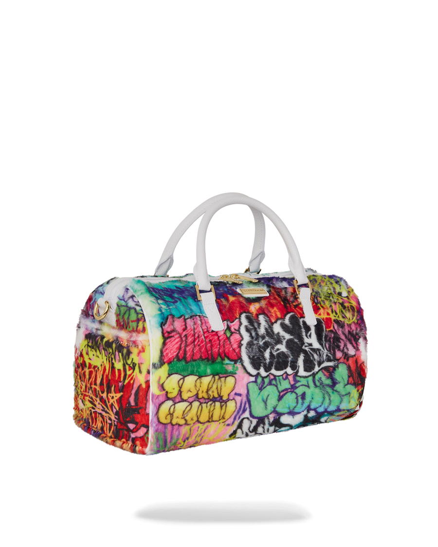 SPRAYGROUND® DUFFLE GRAFFITI FAUX FUR MINI DUFFLE