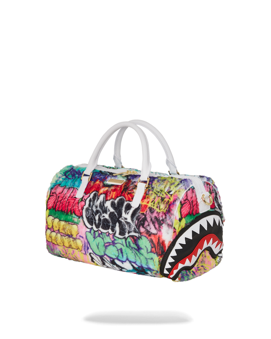 SPRAYGROUND® DUFFLE GRAFFITI FAUX FUR MINI DUFFLE