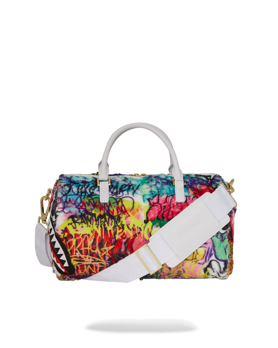 SPRAYGROUND® DUFFLE GRAFFITI FAUX FUR MINI DUFFLE