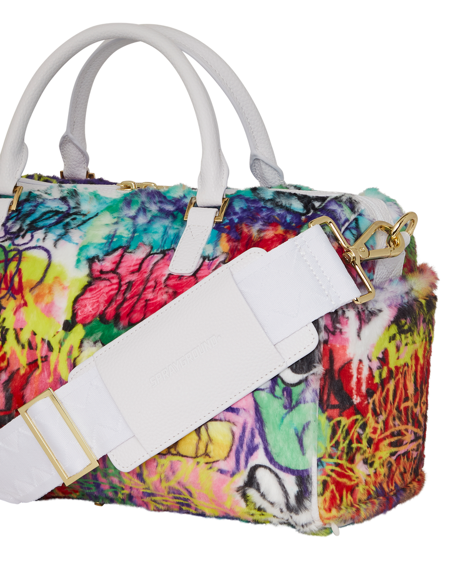 SPRAYGROUND® DUFFLE GRAFFITI FAUX FUR MINI DUFFLE