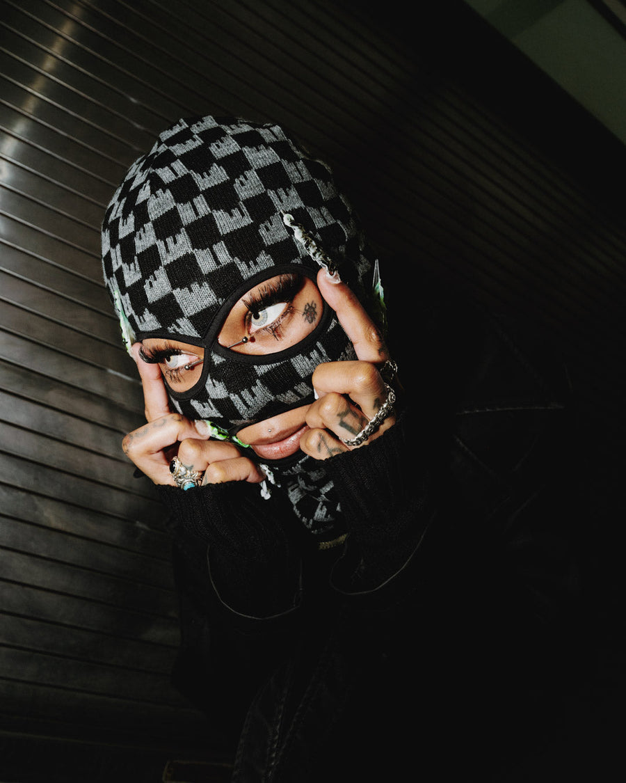 SPRAYGROUND® SKI MASK CHECKERED DRIP SKI MASK