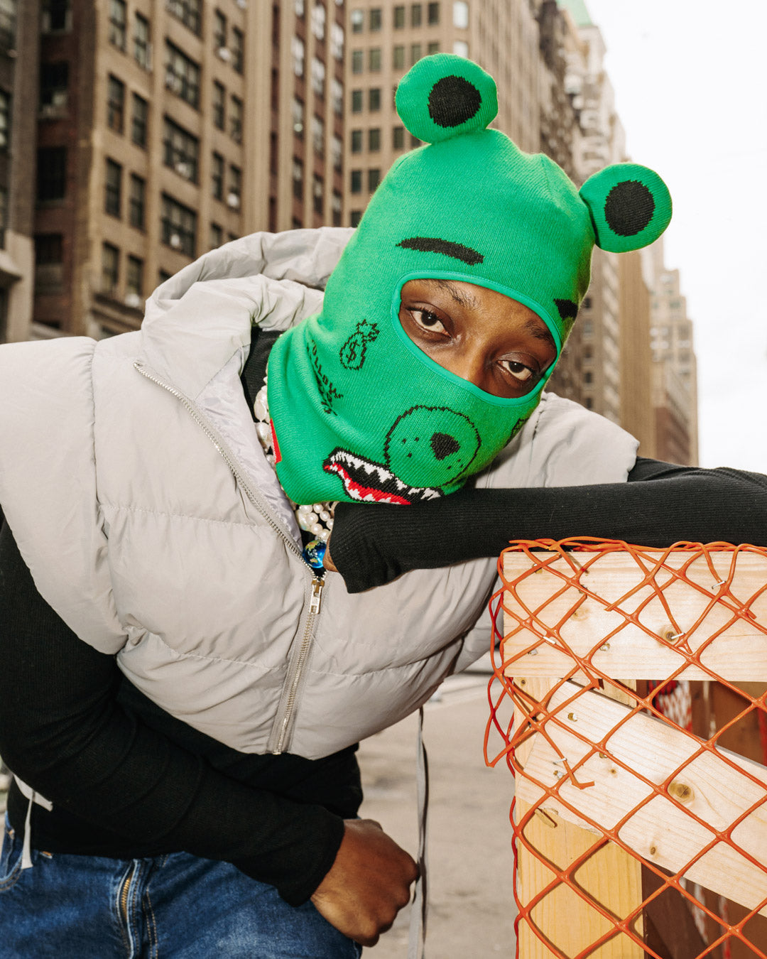 SPRAYGROUND® SKI MASK GREEN MONEY BEAR SKI MASK