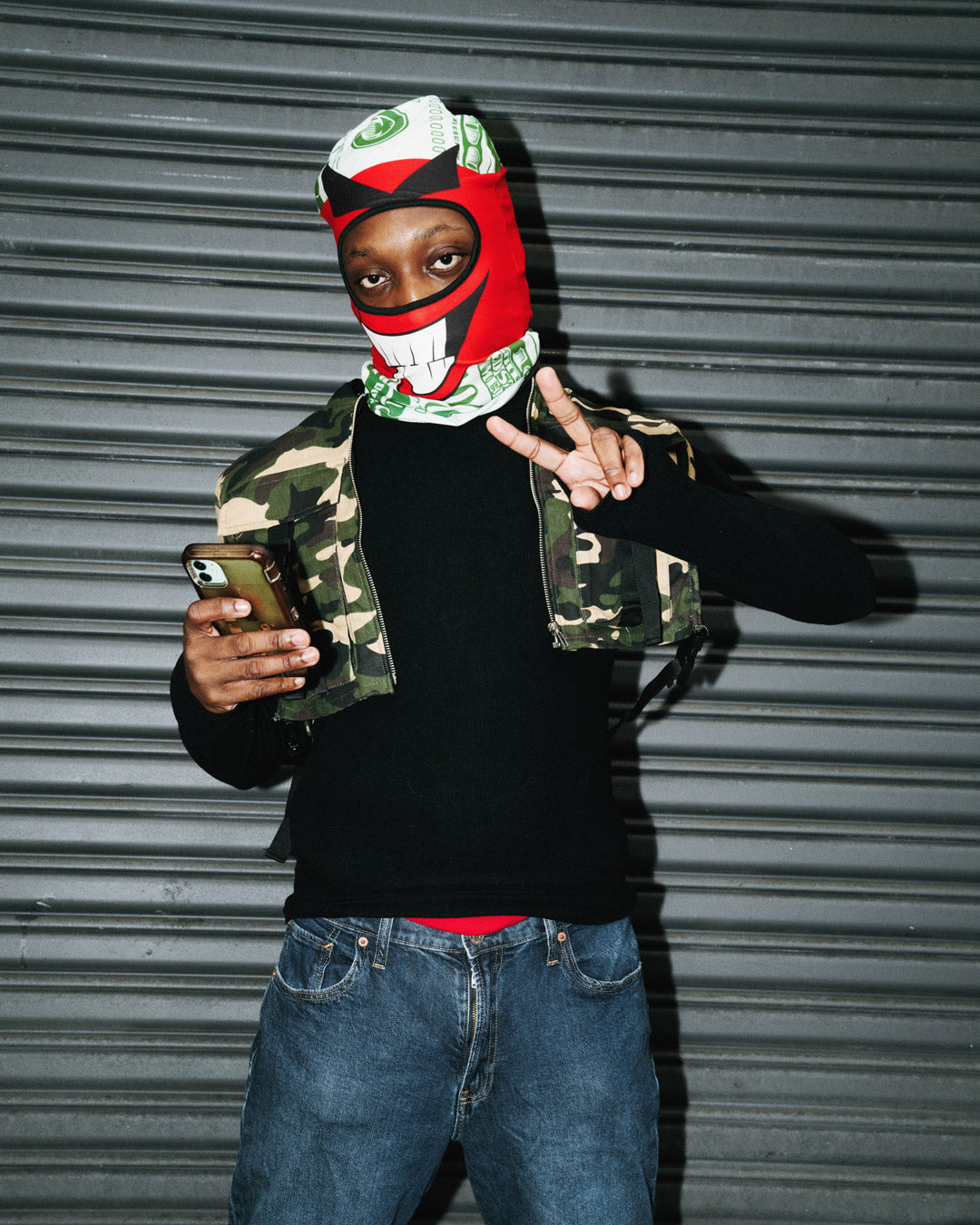 SPRAYGROUND® SKI MASK BIG MONEY BOY FACE RED SKI MASK