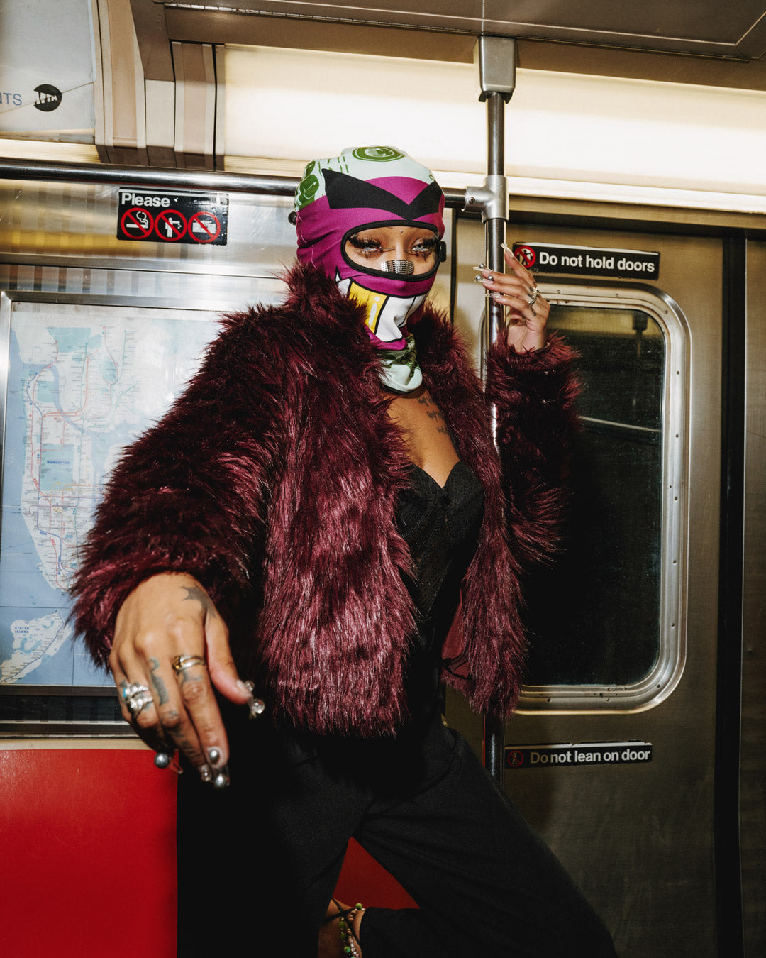 SPRAYGROUND® SKI MASK BIG MONEY BOY FACE PURPLE SKI MASK