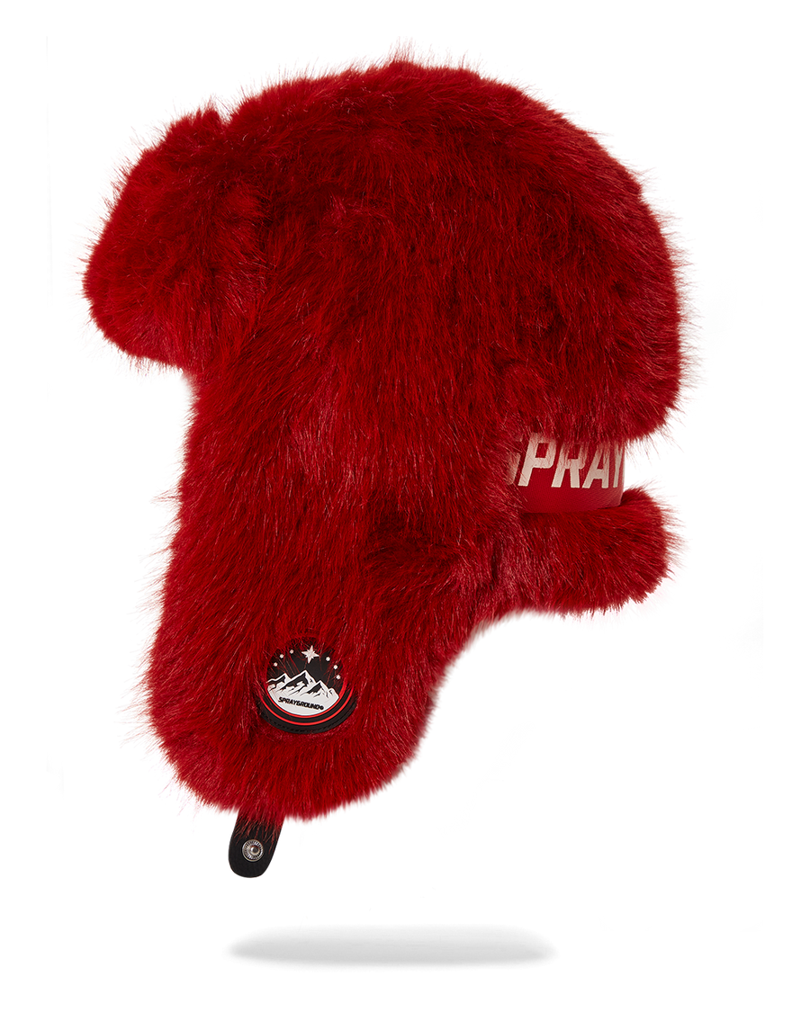 SPRAYGROUND® HAT SKY HIGH SEEKERS ARCTIC RED FUR TRAPPER HAT