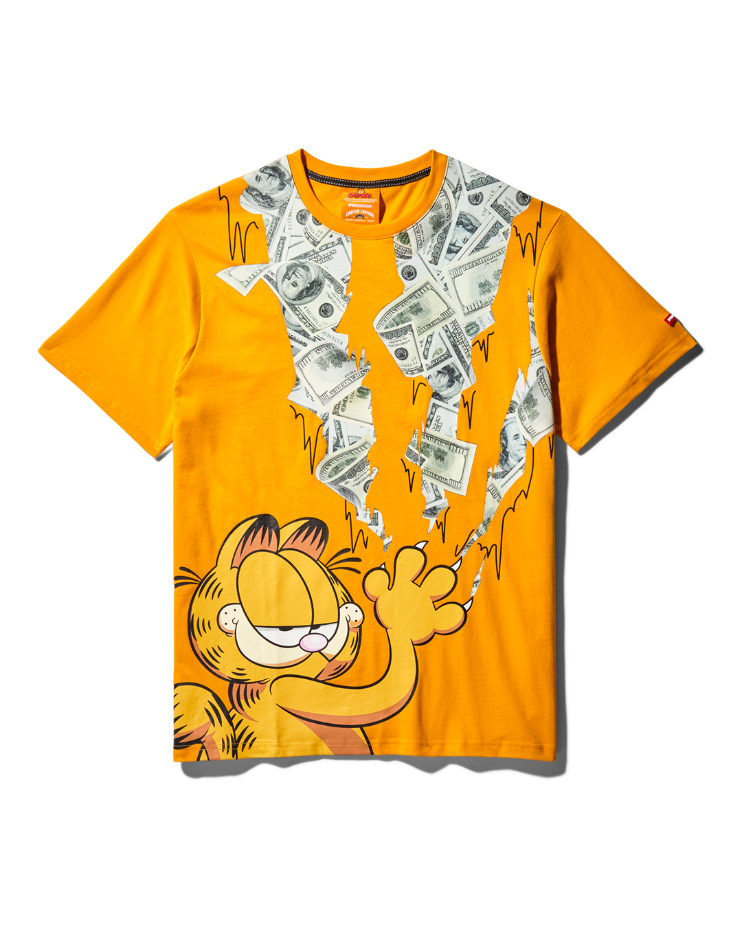 SPRAYGROUND® APPAREL GARFIELD CAT STRATCH GRAPHIC T-SHIRT (ORANGE)