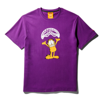 SPRAYGROUND® APPAREL GARFIELD SHARKMOUTH GRAPHIC T-SHIRT (PURPLE)