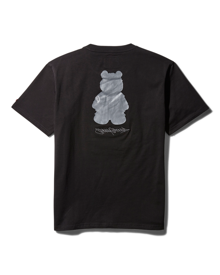 SPRAYGROUND® APPAREL SHORT SLEEVE GRAPHIC MONEY BEAR T-SHIRT (BLACK)