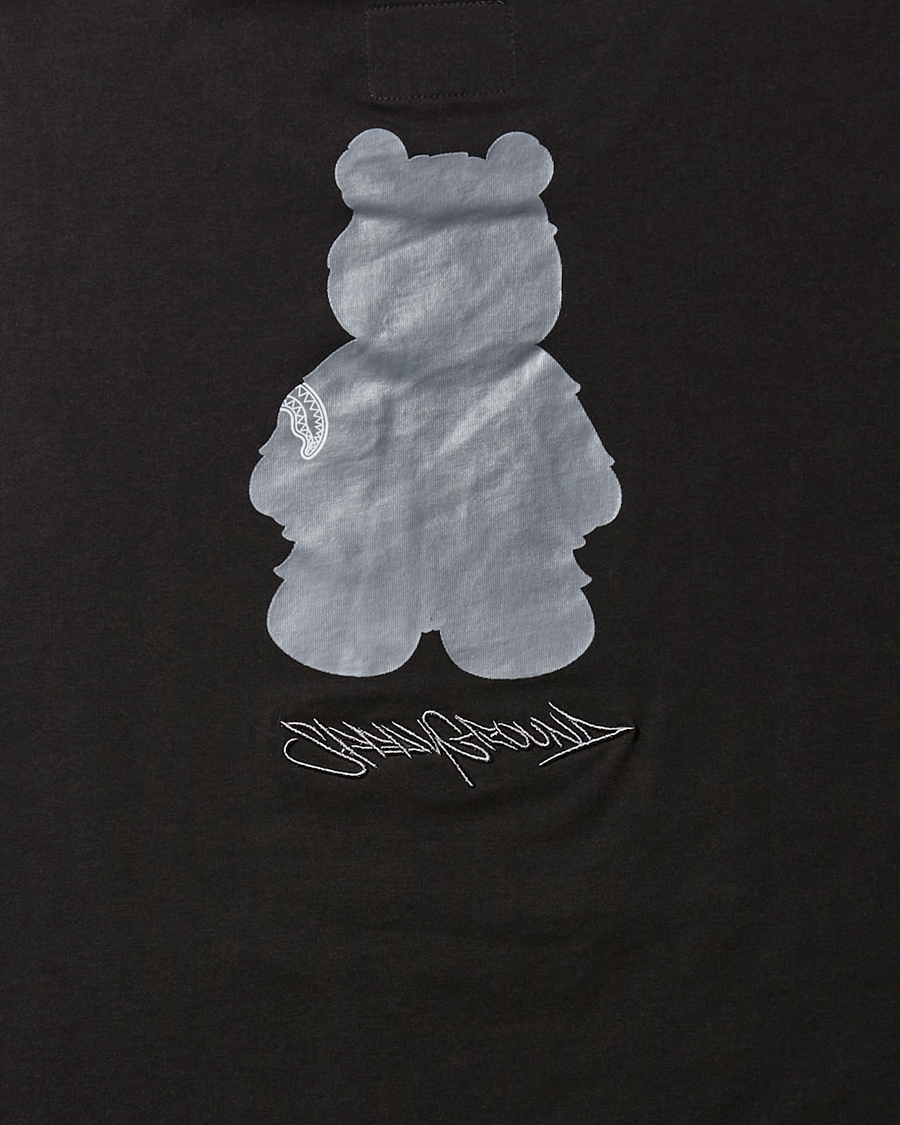 SPRAYGROUND® APPAREL SHORT SLEEVE GRAPHIC MONEY BEAR T-SHIRT (BLACK)