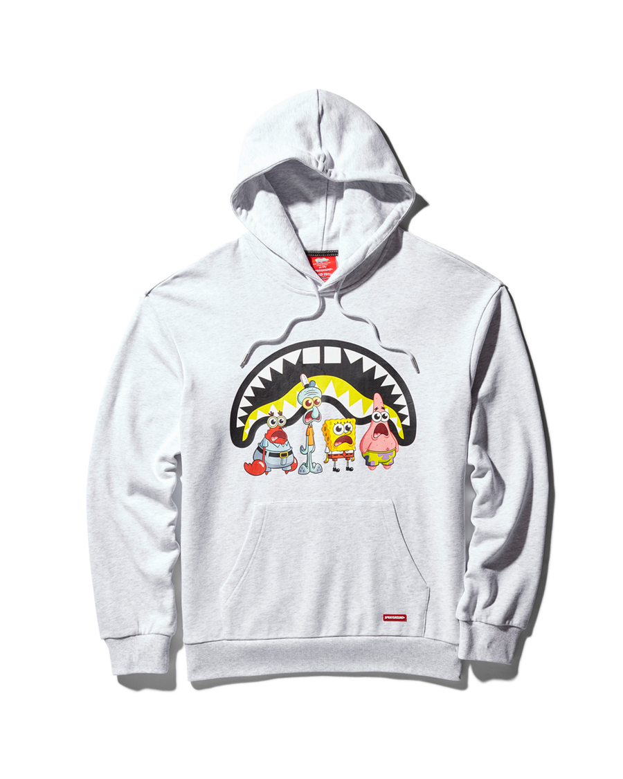 SPRAYGROUND® APPAREL SPONGEBOB CREW SHARK HOODIE (LIGHT GREY)