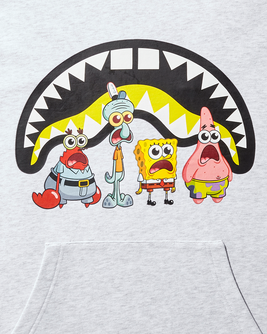 SPRAYGROUND® APPAREL SPONGEBOB CREW SHARK HOODIE (LIGHT GREY)