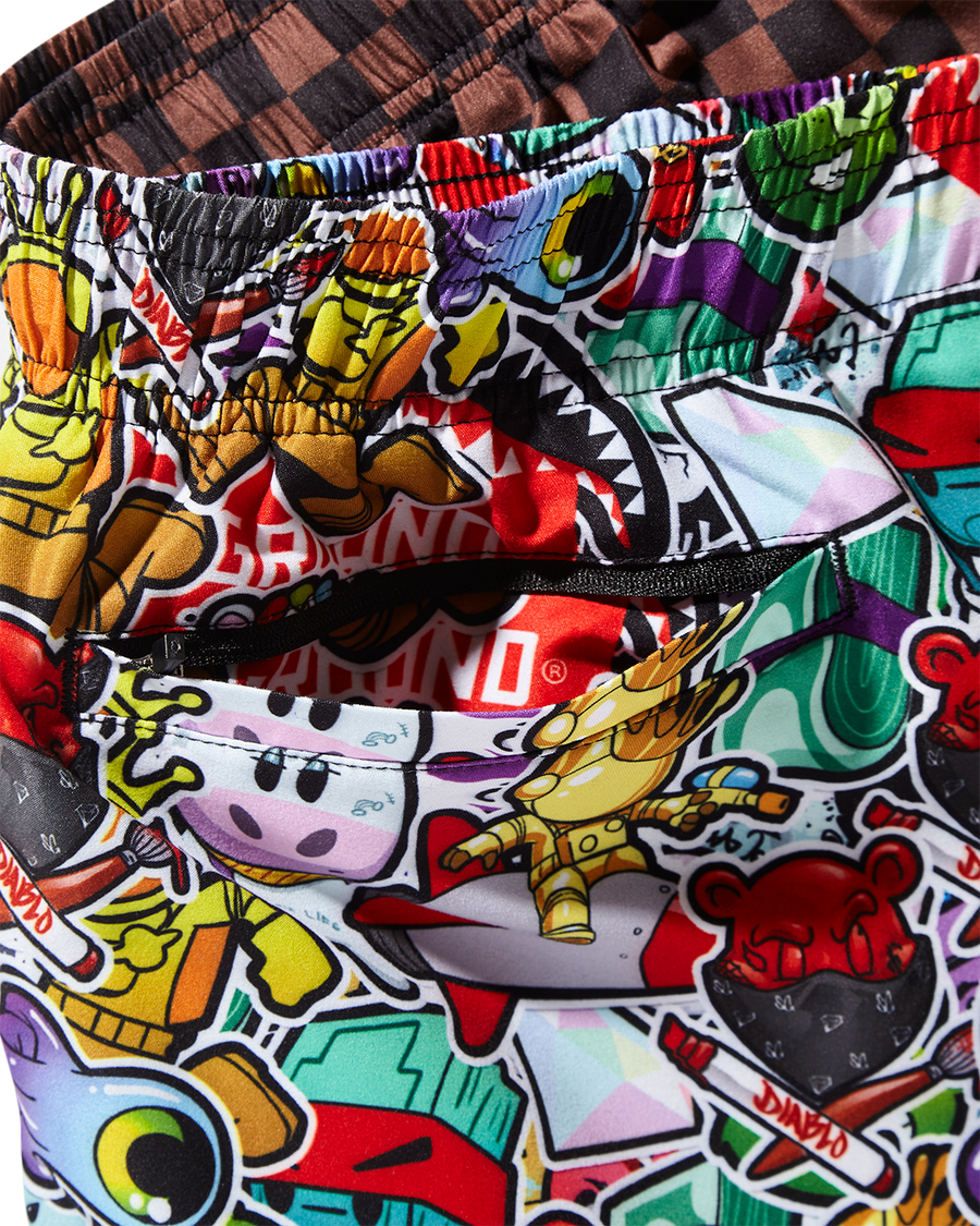 STICKER BOMB SWIM SHORTS