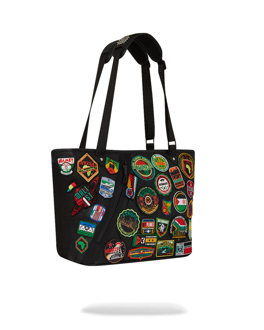 SPRAYGROUND® TOTE A.I. THE 54 (PATCHES OF AFRICA) CARGO TOTE