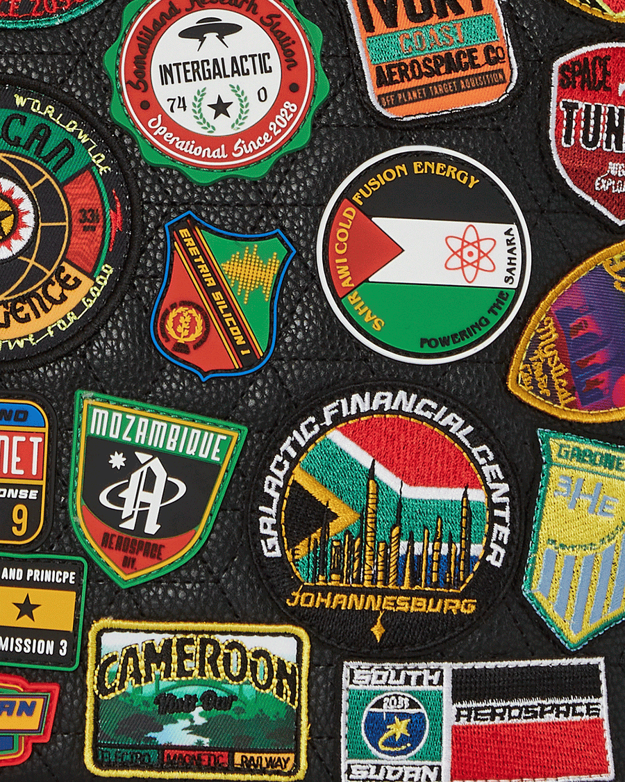 SPRAYGROUND® TOTE A.I. THE 54 (PATCHES OF AFRICA) CARGO TOTE