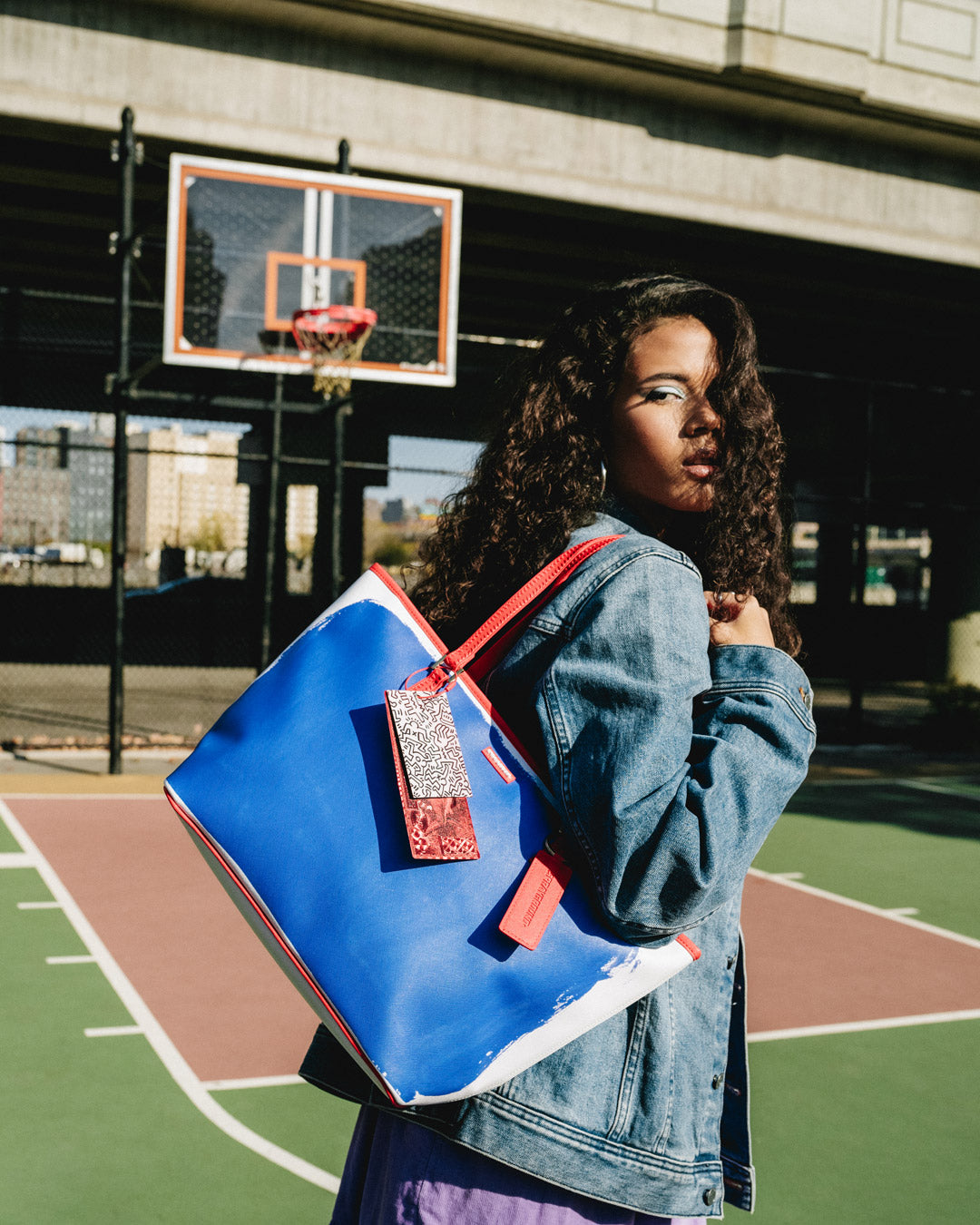 SPRAYGROUND® TOTE KEITH HARING BLUE PURSE TOTE