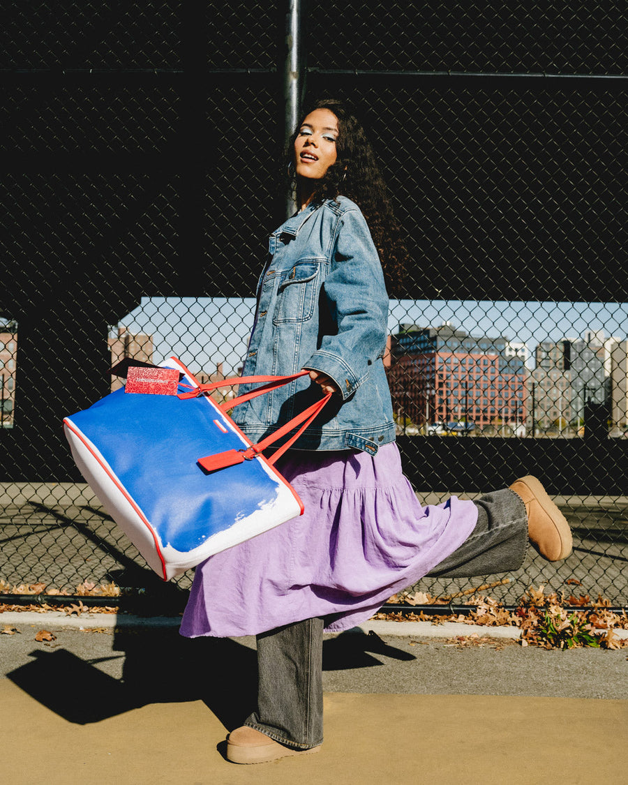 SPRAYGROUND® TOTE KEITH HARING BLUE PURSE TOTE