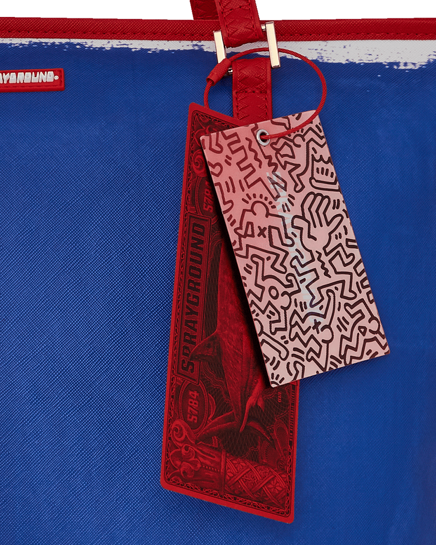 SPRAYGROUND® TOTE KEITH HARING BLUE PURSE TOTE