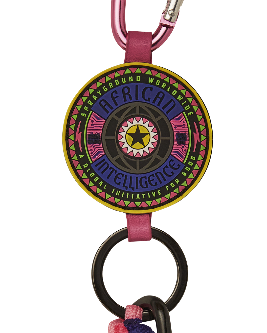 SPRAYGROUND® KEYCHAIN AFRICAN INTELLIGENCE 12 BROOKLYN & BEYOND KEYCHAIN - SANDFLOWER COLLAB