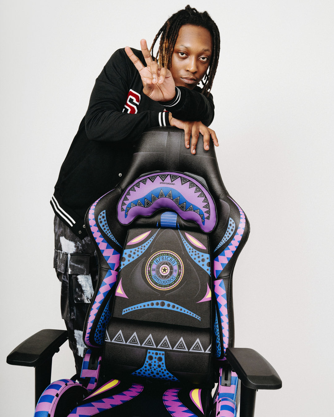 SPRAYGROUND® GAMING CHAIR AFRICAN INTELLIGENCE 12 BROOKLYN & BEYOND GAMING CHAIR - SANDFLOWER COLLAB