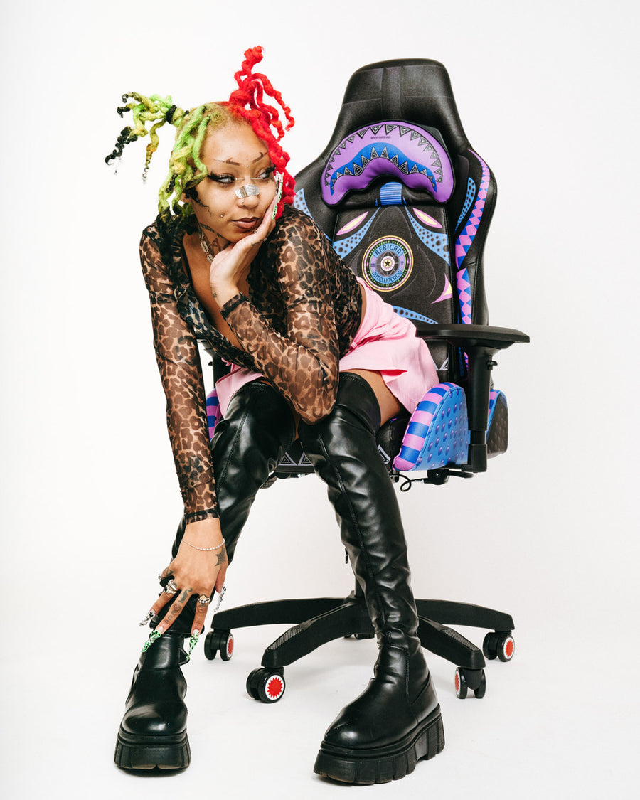 SPRAYGROUND® GAMING CHAIR AFRICAN INTELLIGENCE 12 BROOKLYN & BEYOND GAMING CHAIR - SANDFLOWER COLLAB