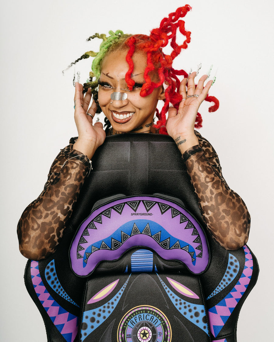 SPRAYGROUND® GAMING CHAIR AFRICAN INTELLIGENCE 12 BROOKLYN & BEYOND GAMING CHAIR - SANDFLOWER COLLAB