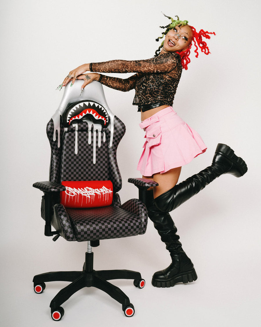 SPRAYGROUND® GAMING CHAIR PLATNIUM DRIPS SHARK CHAIR