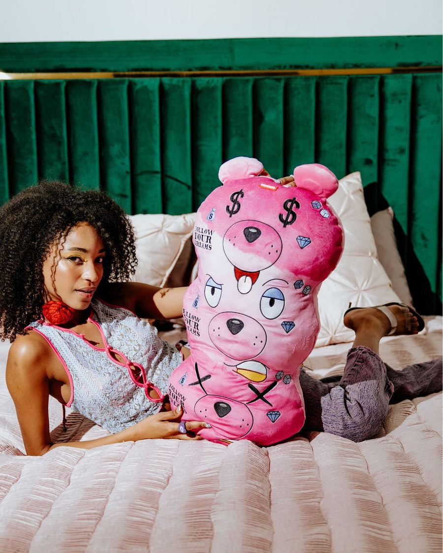 SPRAYGROUND® PILLOW MONEYBEAR TRIPLE PINK PLUSH TOY/PILLOW