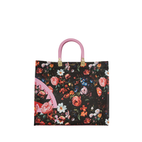 PINK FLOWERS TORTUGA TOTE