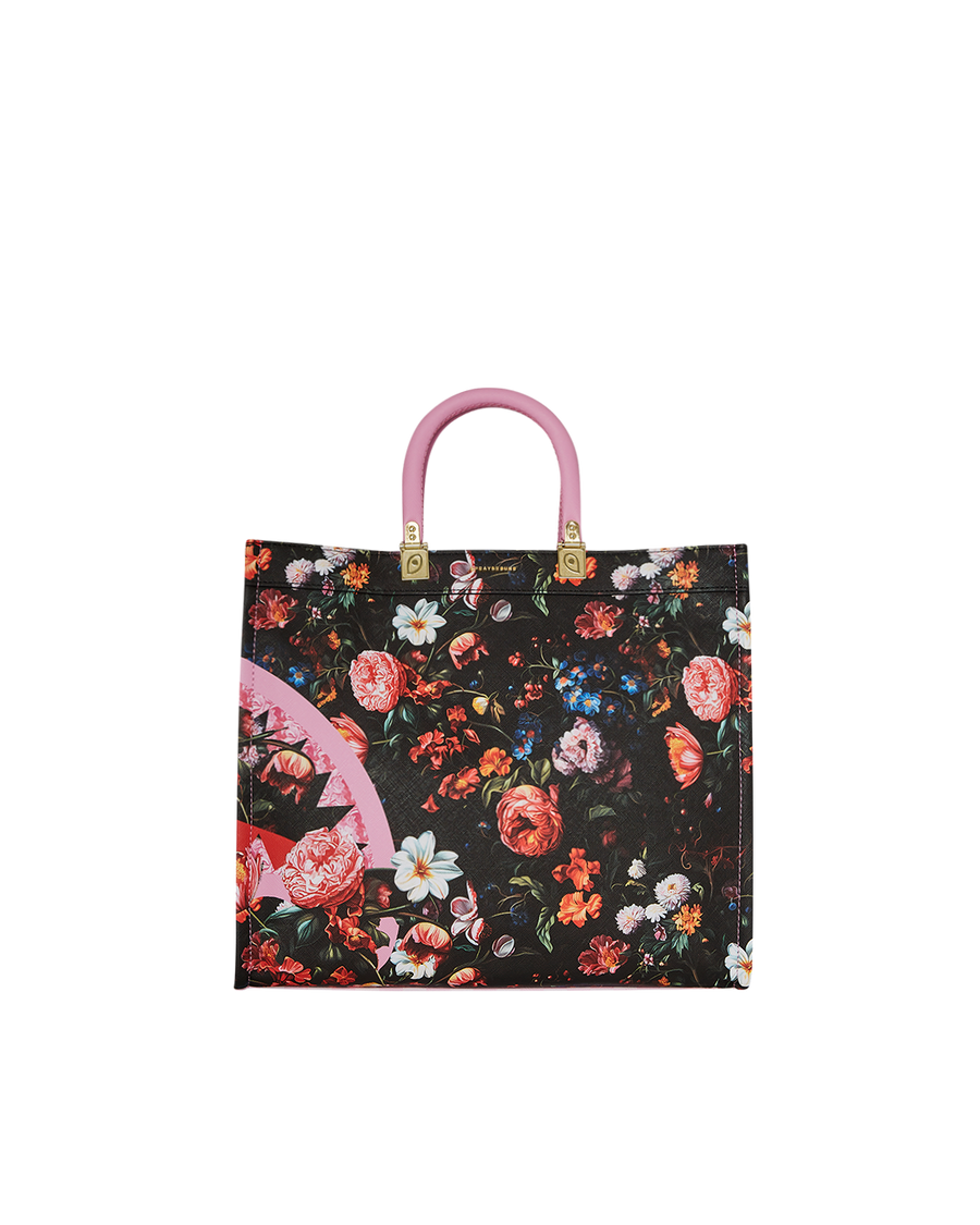 PINK FLOWERS TORTUGA TOTE