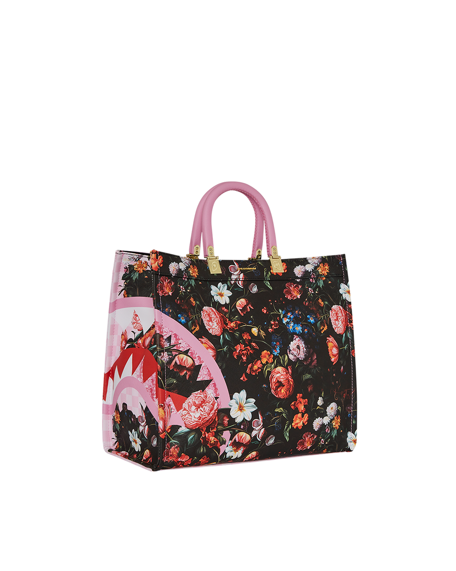 PINK FLOWERS TORTUGA TOTE