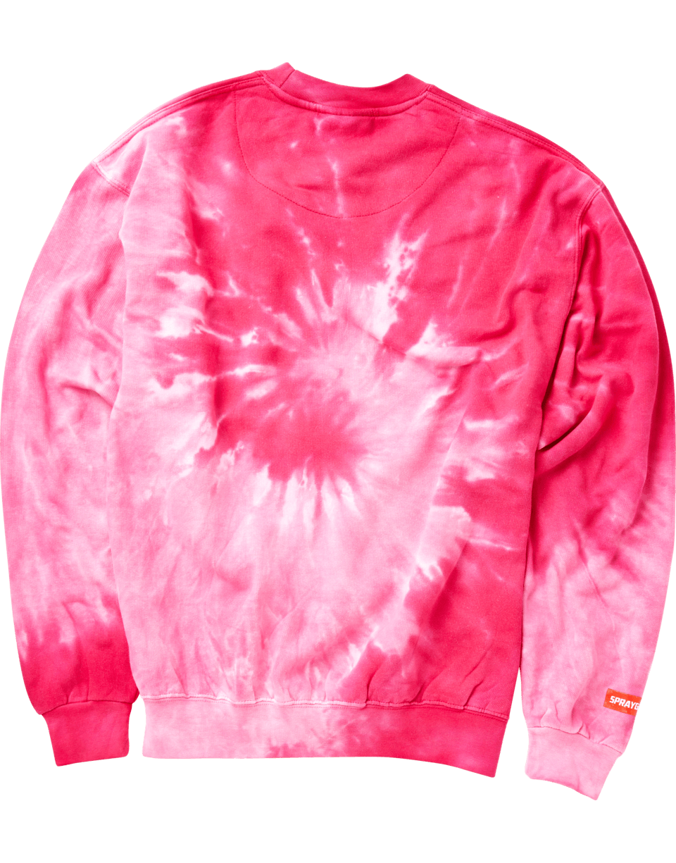 SPRAYGROUND® OUTERWEAR DISRUPTIVE BEHAVIOR DISORDER CREW PINK TIE DYE