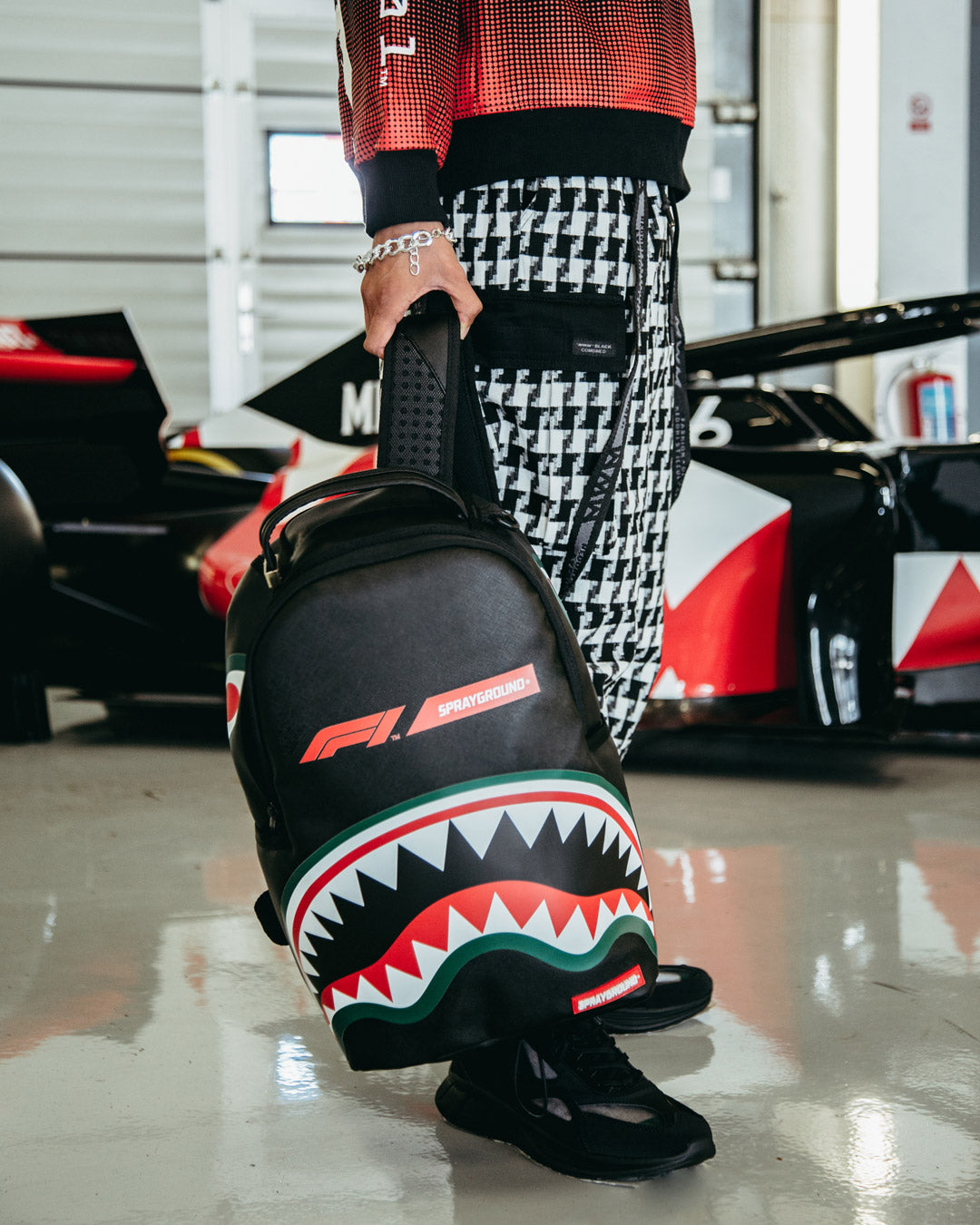 Sprayground Formula 1 Menacing Duffel Bag - Red / Black — Just For Sports