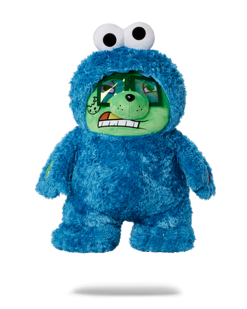 Sprayground x Sesame Street Cookie Monster Bubble Blue Leather