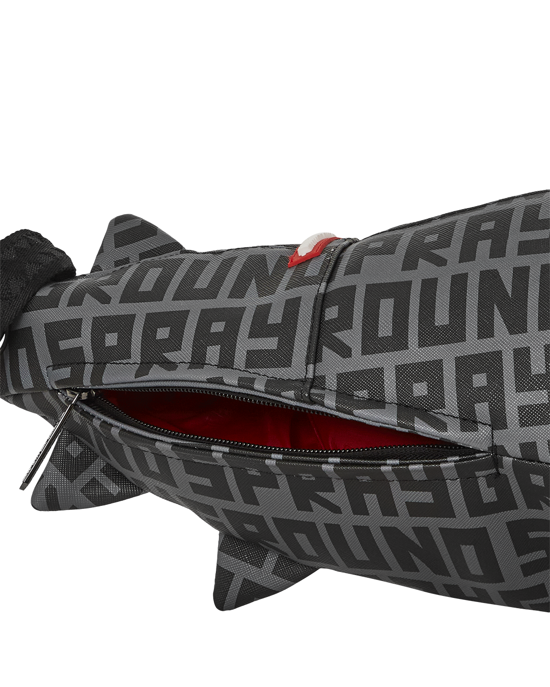Gray Sprayground Shark Duffle Bag
