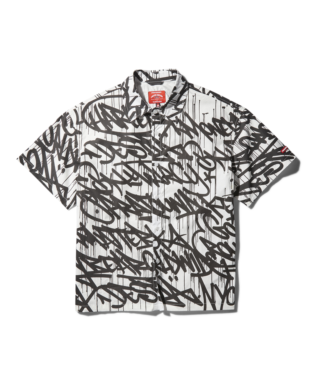 SPRAYGROUND® APPAREL GRAFFITI SHORT SLEEVE BUTTON FRONT SHIRT