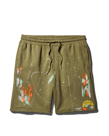 SPRAYGROUND® APPAREL PAINT SPLAT KNIT SHORTS (GREEN)