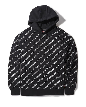 SPRAYGROUND® APPAREL SG LOGO REPEAT HOODIE PULLOVER BLACK