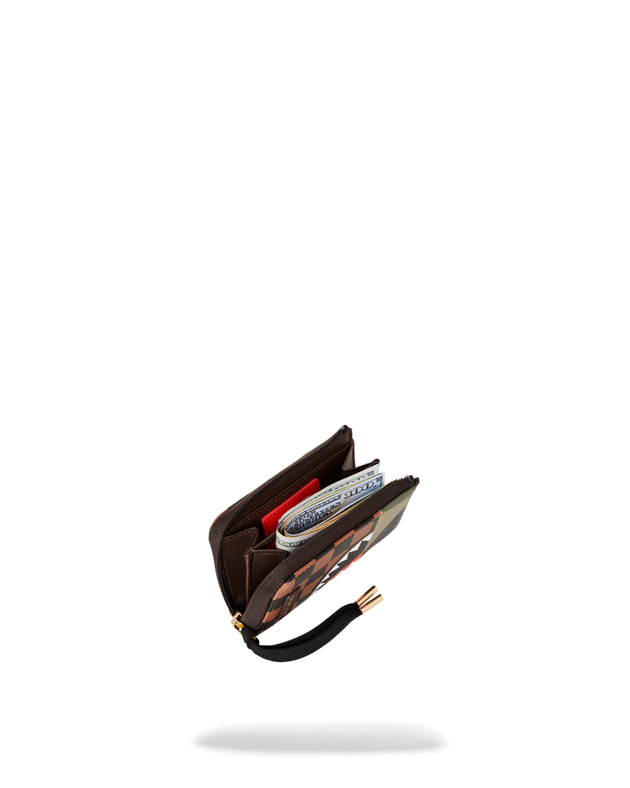 SPRAYGROUND EXTERIOR GOLD ZIP POCKET SHARKS IN PARIS Handbag 910B5628NSZ  brown